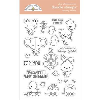 Doodlebug Baby Girl Doodle Stamps - Nursery Friends